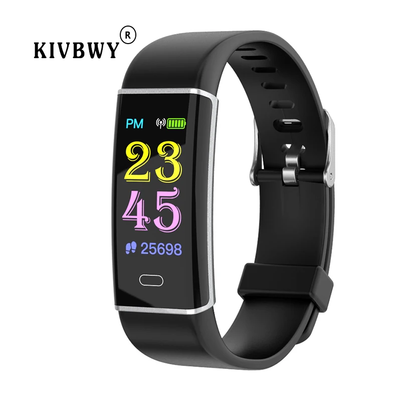 Kivbwy умный Браслет фитнес-трекер кровяное давление монитор сердечного ритма шагомер для смартфона браслет спортивные умные часы - Цвет: silver