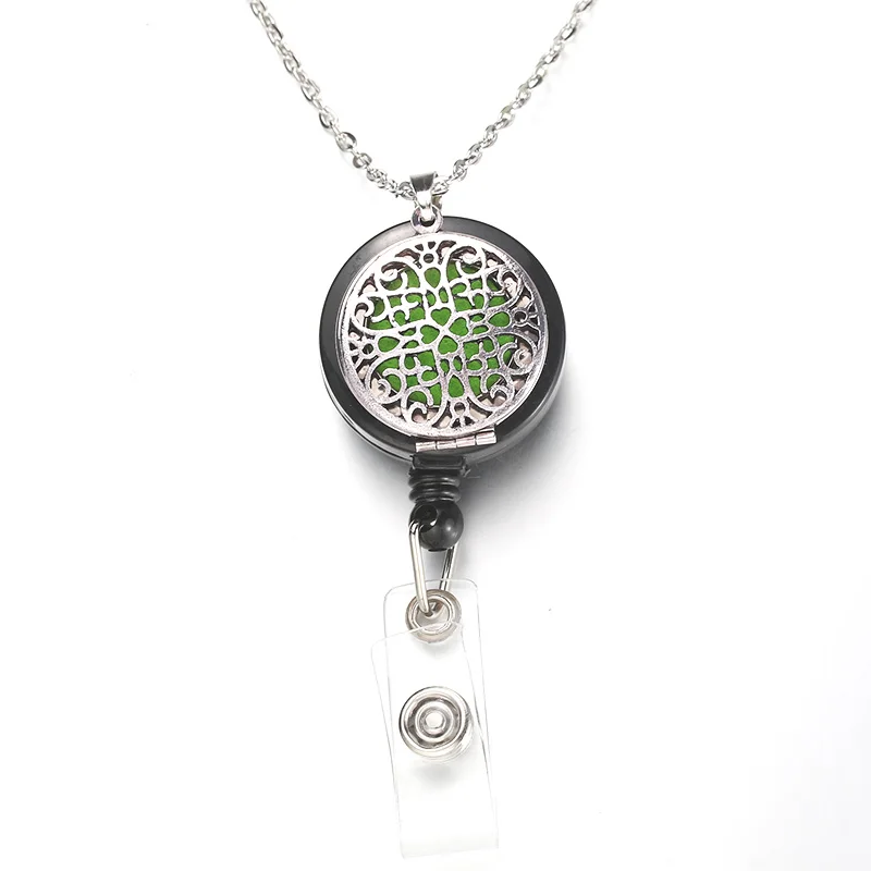 

Student Card 30mm ID Badge Reel Holder Retractable Pendant Aromatherapy Essential Oil Diffuser Perfume Box Necklace Fun Gift