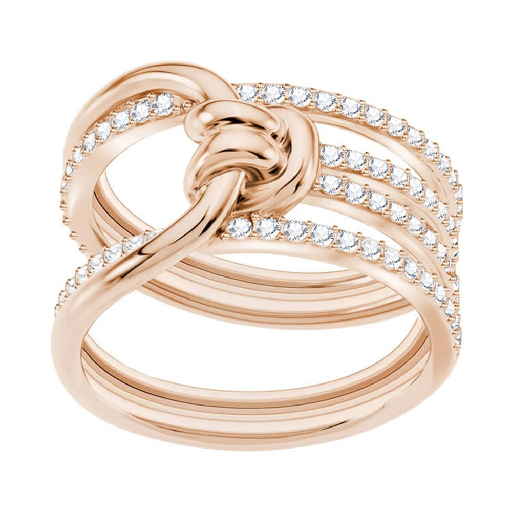 

Kristie New Complete Diamond -studded Crystal Ring Rose Gold -plated Jewelry Party Of Women Valentine's Day Ring Present