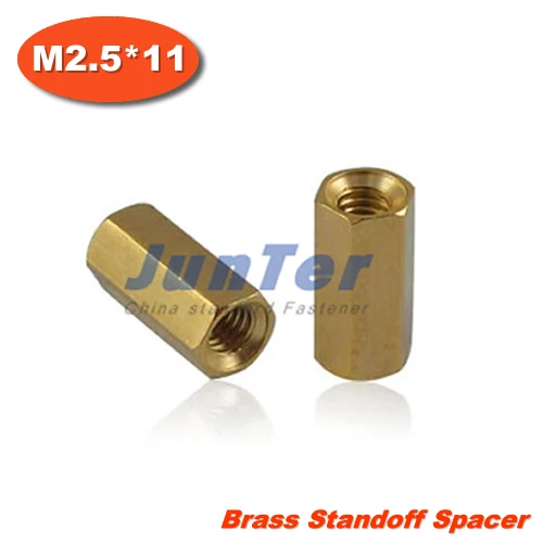 

100pcs/lot Brass Standoff Spacer M2.5 Female x M2.5 Female 11mm