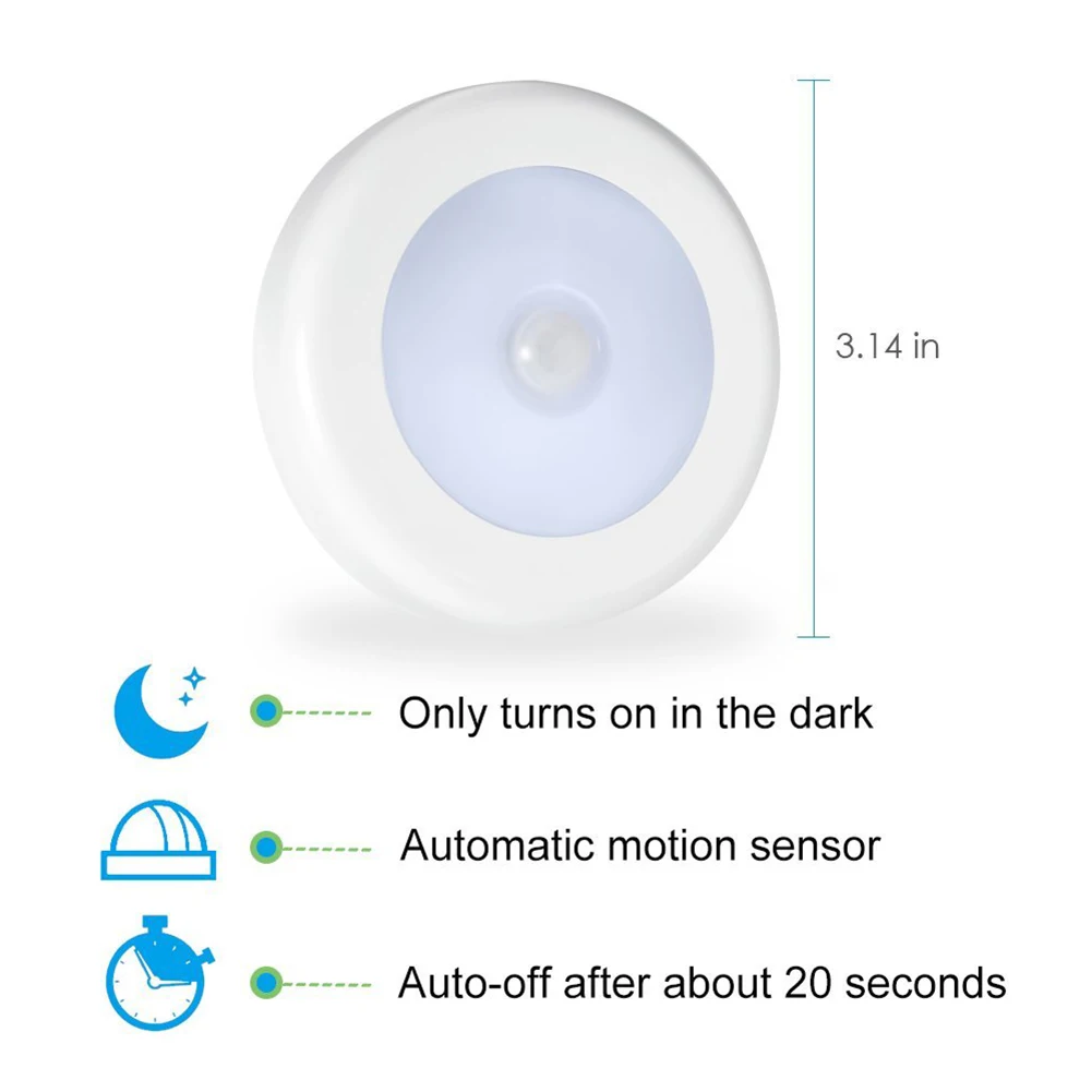 Магнитный датчик, Ночной светильник, работающий от батареи, PIR датчик движения, светодиодный светильник, теплый/холодный светильник, беспроводной шкаф, лестничный светильник s