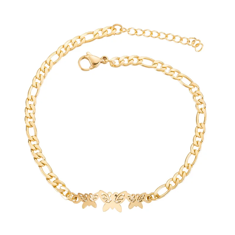 

Minimalist Jewelry Gold Stainless Steel Chain Butterfly Bracelets for Women Bijoux Cuff Bangles Banquet Accessory Gifts