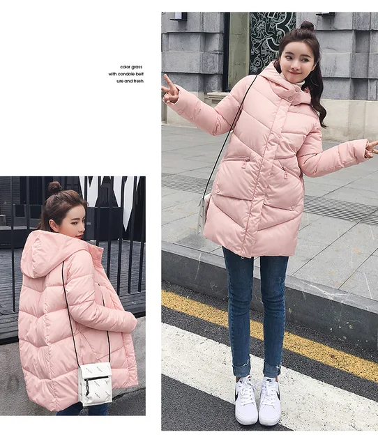 Karmel z kapturem elastyczna Zima w dół płaszcz kurtki długie ciepłe kobiety Casaco feminino Abrigos mujer Invierno 2018 Parkas płaszcze Outwear -