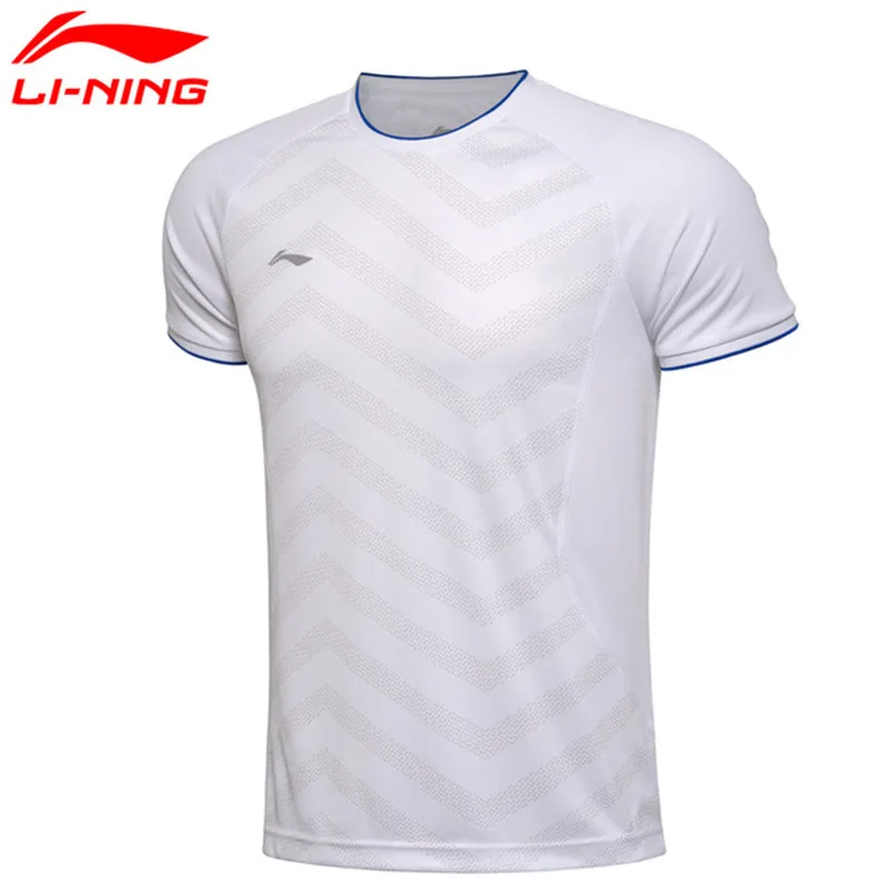 

Li-Ning 2017 Original Man's Short Sleeve T-shirt Quick Dry Breathable Badminton Shirt AAYM037