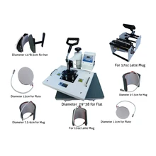 8 in 1 combo sublimation transfer machine heat press printer Multifunction Transfer Printer for Plate Mug Cup Hat T Shirt