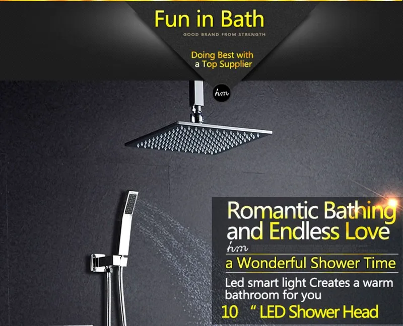 douche Ensemble de robinet de douche en or bross/é Montage mural 10Robinet de douche /à effet de pluie avec bo/îtier int/égr/é Mitigeur Kit de douche pour baignoire