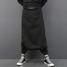 Новая мужская одежда стилист волос хип-хоп Уличная мода повседневные брюки с шаговым швом шаровары большие размеры костюмы певицы