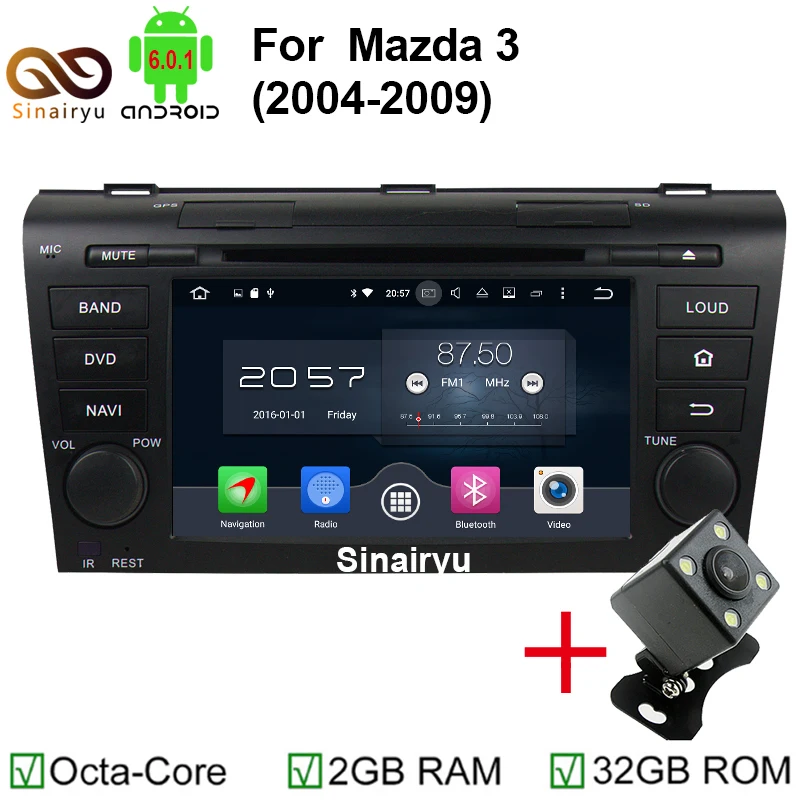 HD 1024x600 Octa core 2 ГБ Оперативная память 7 &quotAndroid 6.0.1 Car DVD GPS для Mazda 3 Mazda3 2003 2004 2005 2006 2007 2008