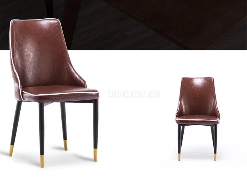 Высокое качество, современный простой масляный воск, кожаный обеденный стул для столовой, гостиной, офиса, стул для приема, мягкое сиденье, подушка