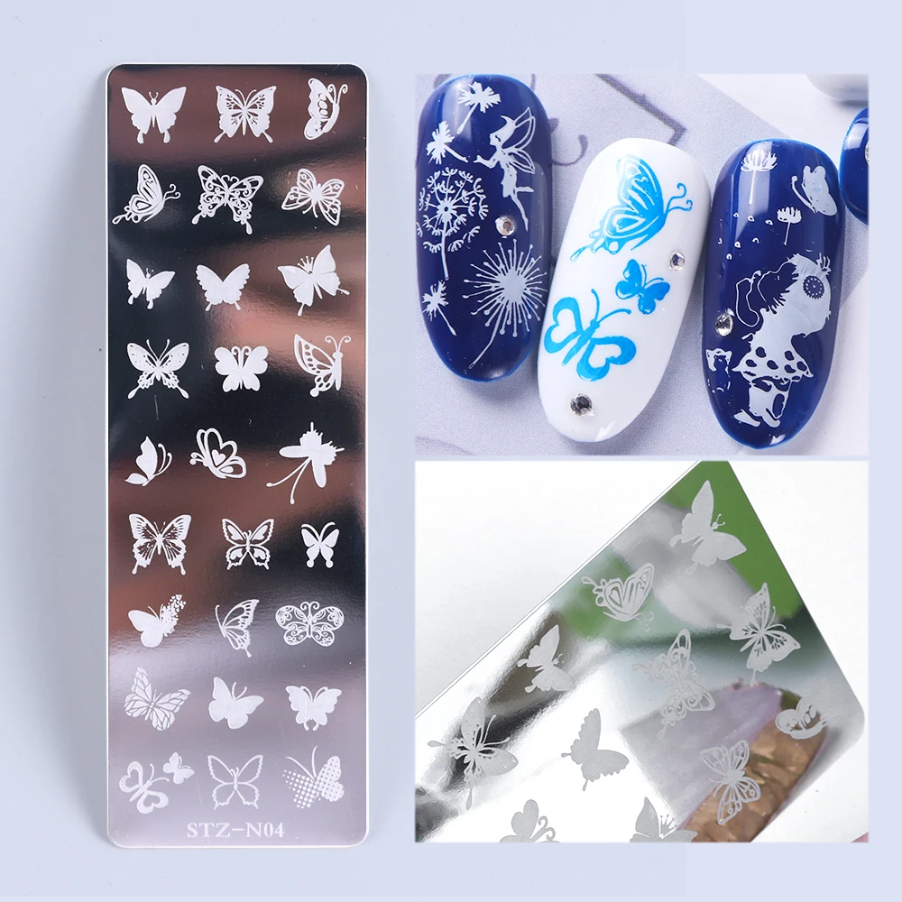 1 шт ногтей штамповки пластины кружева цветок животных шаблон передачи трафарет из нержавеющей стали дизайн ногтей штамп изображения Шаблон SASTZN01-12
