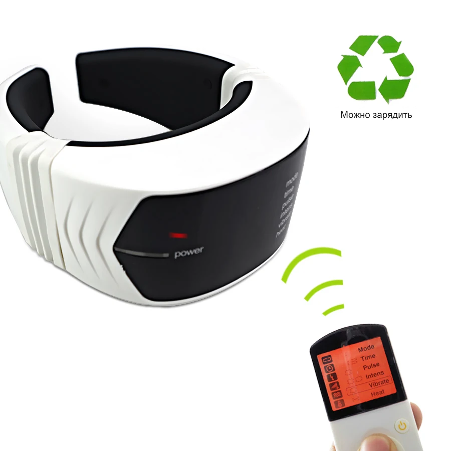 

Wireless Remote Control Neck Electric Pulse Massager Mutifunction Cervical Magnetic Therapy Tool Body Relaxation Pain Relief