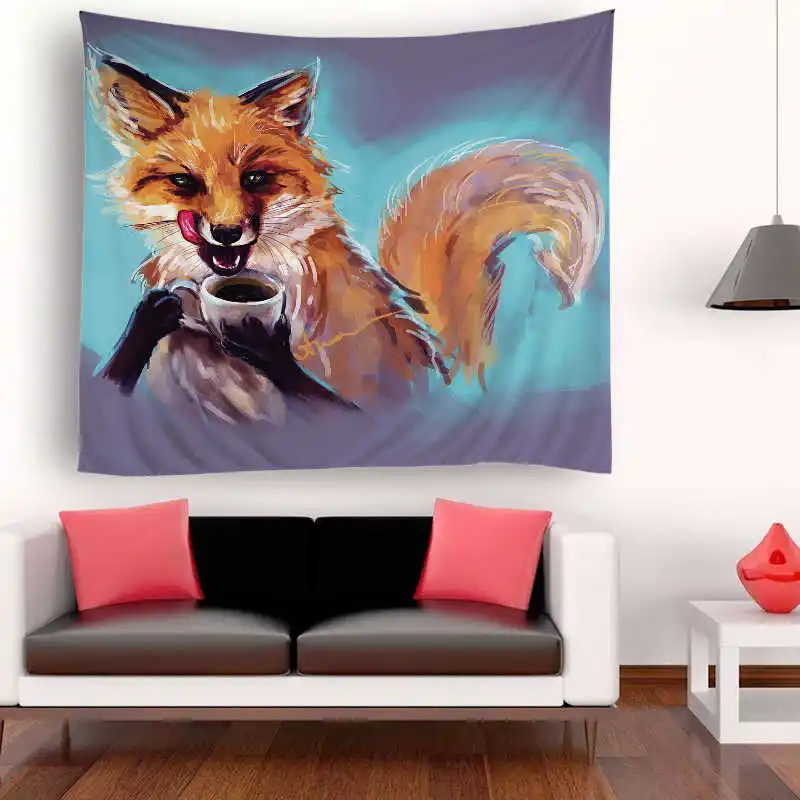 Europe Oil Painting Elk Wall Hanging Tapestry Deer Background Tapestry Deco Hanging Cloth Ceiling Curtain Shawl Tablecloth