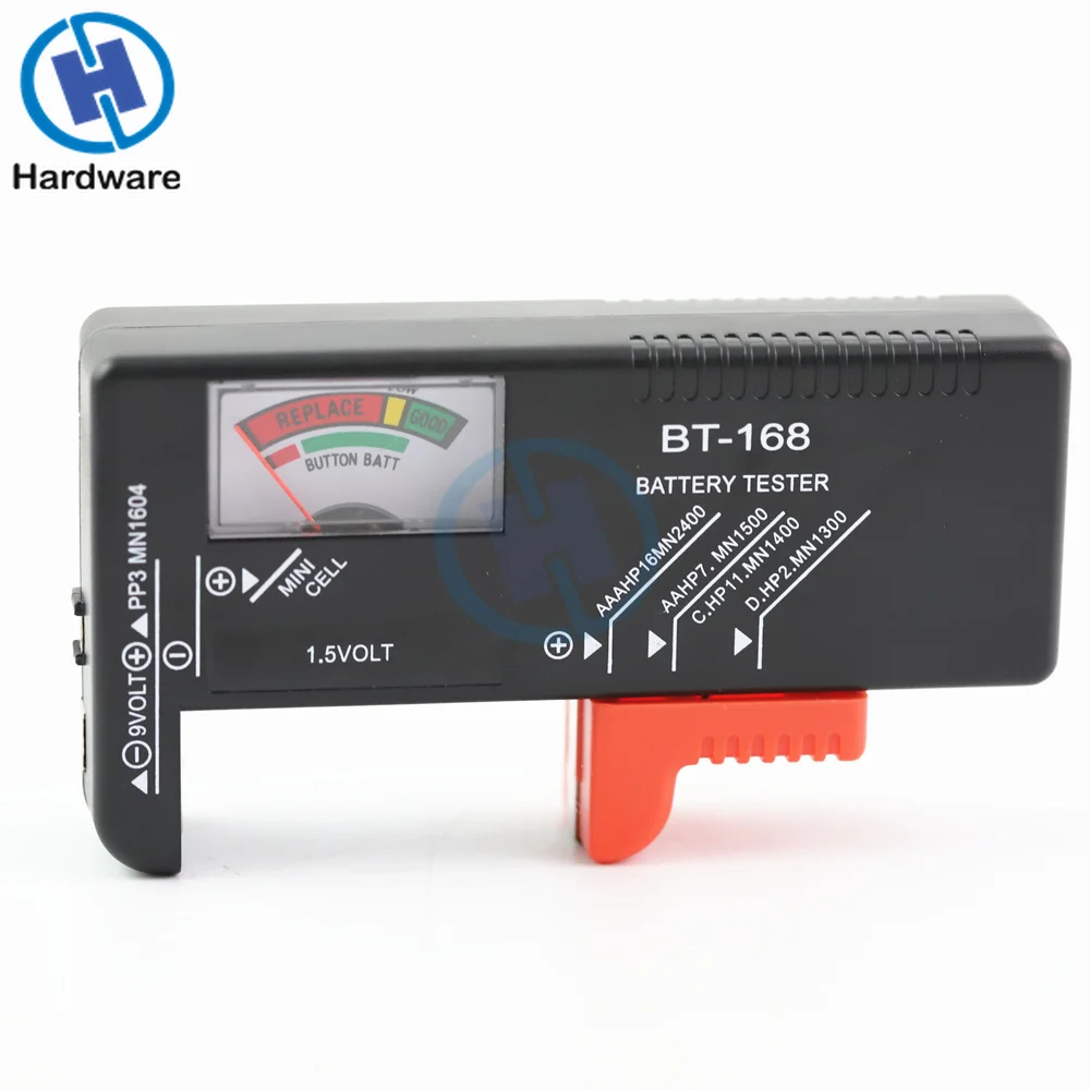 BT168 портативный универсальный цифровой тестер батареи Вольт проверки для AA AAA 9 В Кнопка несколько размеров батареи тестер проверки
