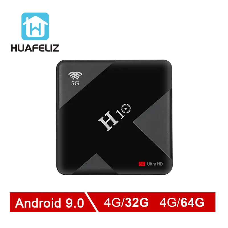 

H10 Smart TV Box Allwinner H6 Android 9.0 2.4G 5G WiFi USB 3.0 HDMI 2.0 Set Top Box Support 6K HDR H.265 4G+32G/64G Media Player