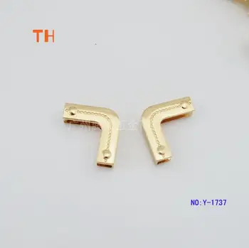 

(5 PCS/lot) metal tape sealing side Angle of clasp hardware DIY leather handbags accessories women fashion bags metal bead