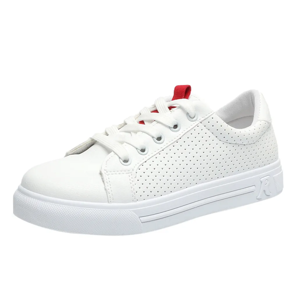 

SAGACE Fashion women's casual shoes with thick bottom flat white shoes cross with wild non-slip student sports shoes 2019