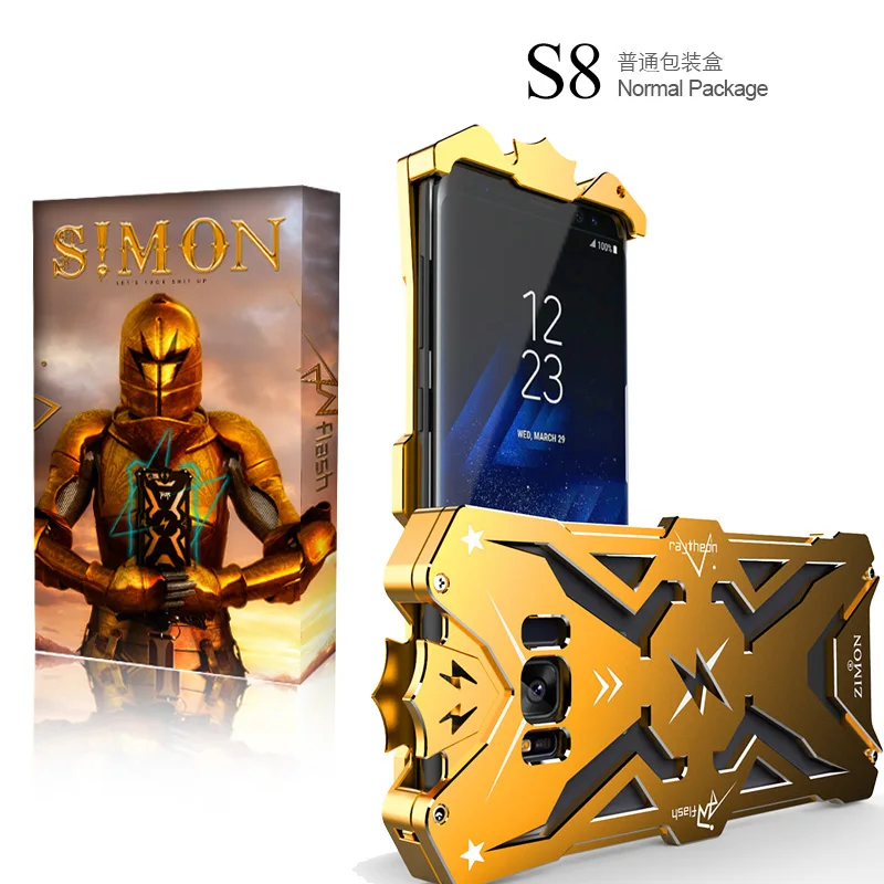 

For Galaxy S6 S7 S8plus A7 E7 J7 Note3 4 5 Simon Metal Armor Case Thor Aluminum Cover Tough Heavy Shockproof Ironman Funds Shell