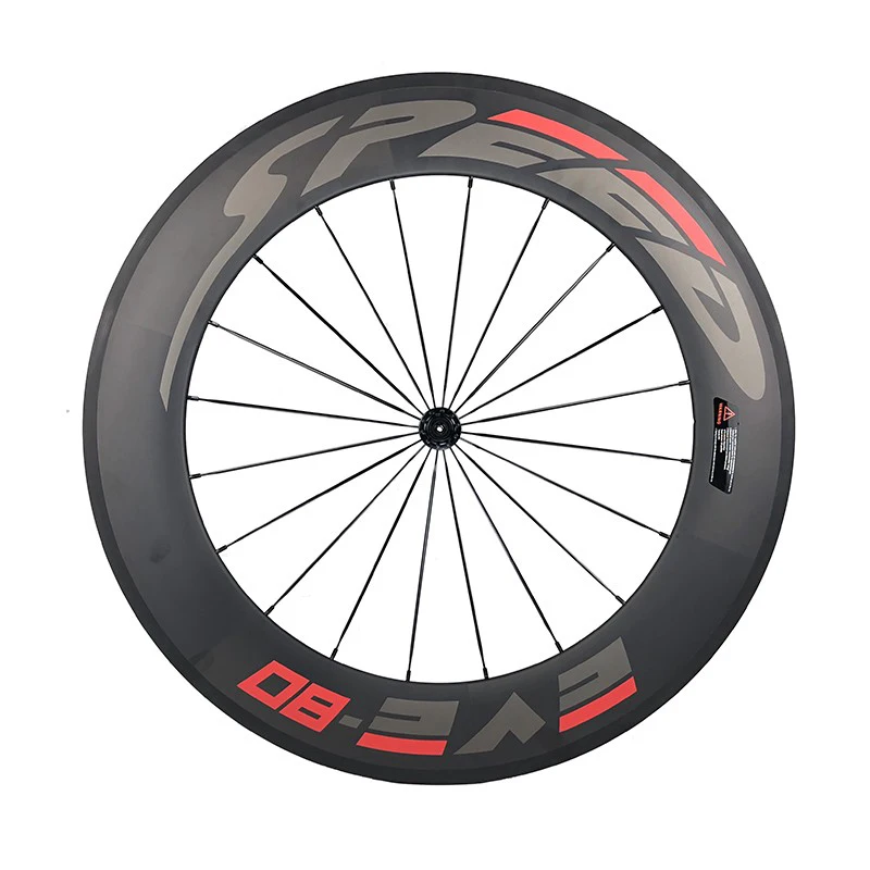 Discount Speedeve 88mm Full Carbon Road Bike Wheel 100% Carbon Fiber Bicycle Wheelset Front Rear Wheel 23mm Width 700C customizable 38mm 3