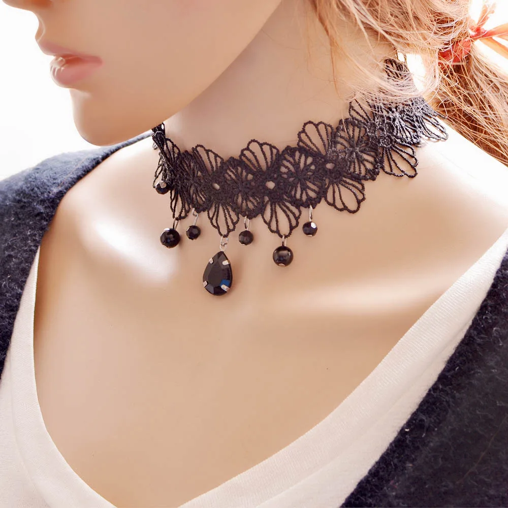 Black Neck Band Choker Necklace 