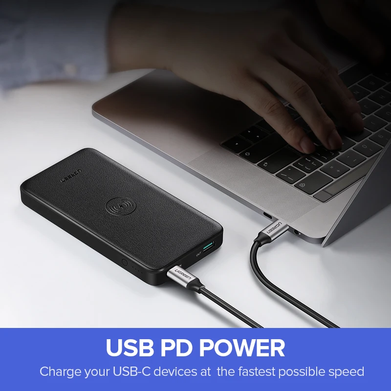 Ugreen 10000mAh Qi Wireless Charger Power Bank 18W USB PD Powerbank For iPhone X 8 Macbook Samsung S9 External Battery Poverbank