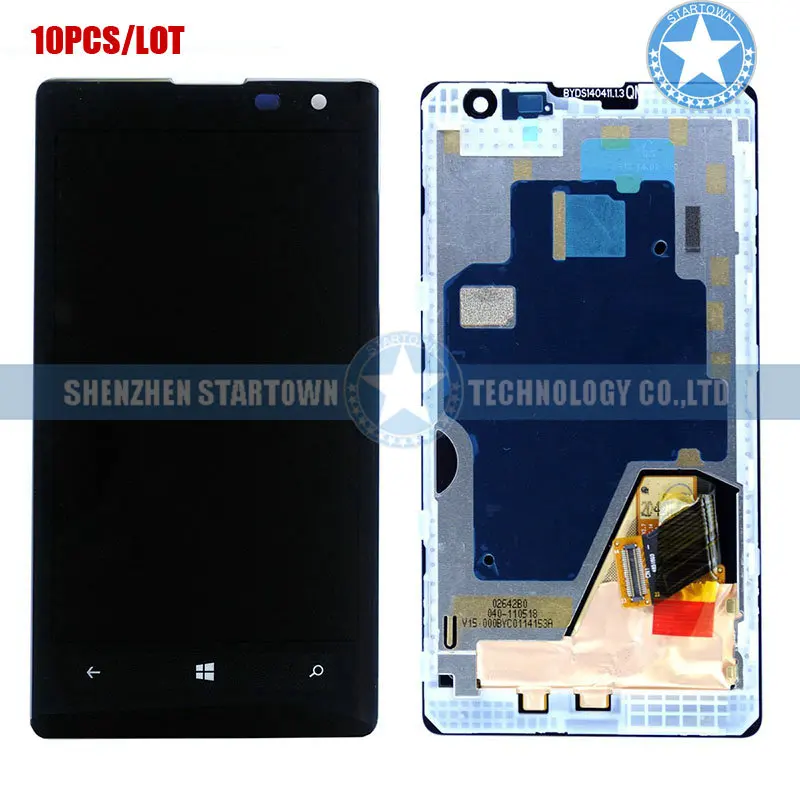 

10pcs High Quality Replacement Touch Screen Digitizer LCD Display Full Assembly with Frame for Nokia Lumia 1020 Black Color