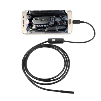 

8MM Lens Endoscope Camera 1M/2M Hard Cable Inspection Camera Android USB Led Light Borescopes Mini Camera For PC Android Phone