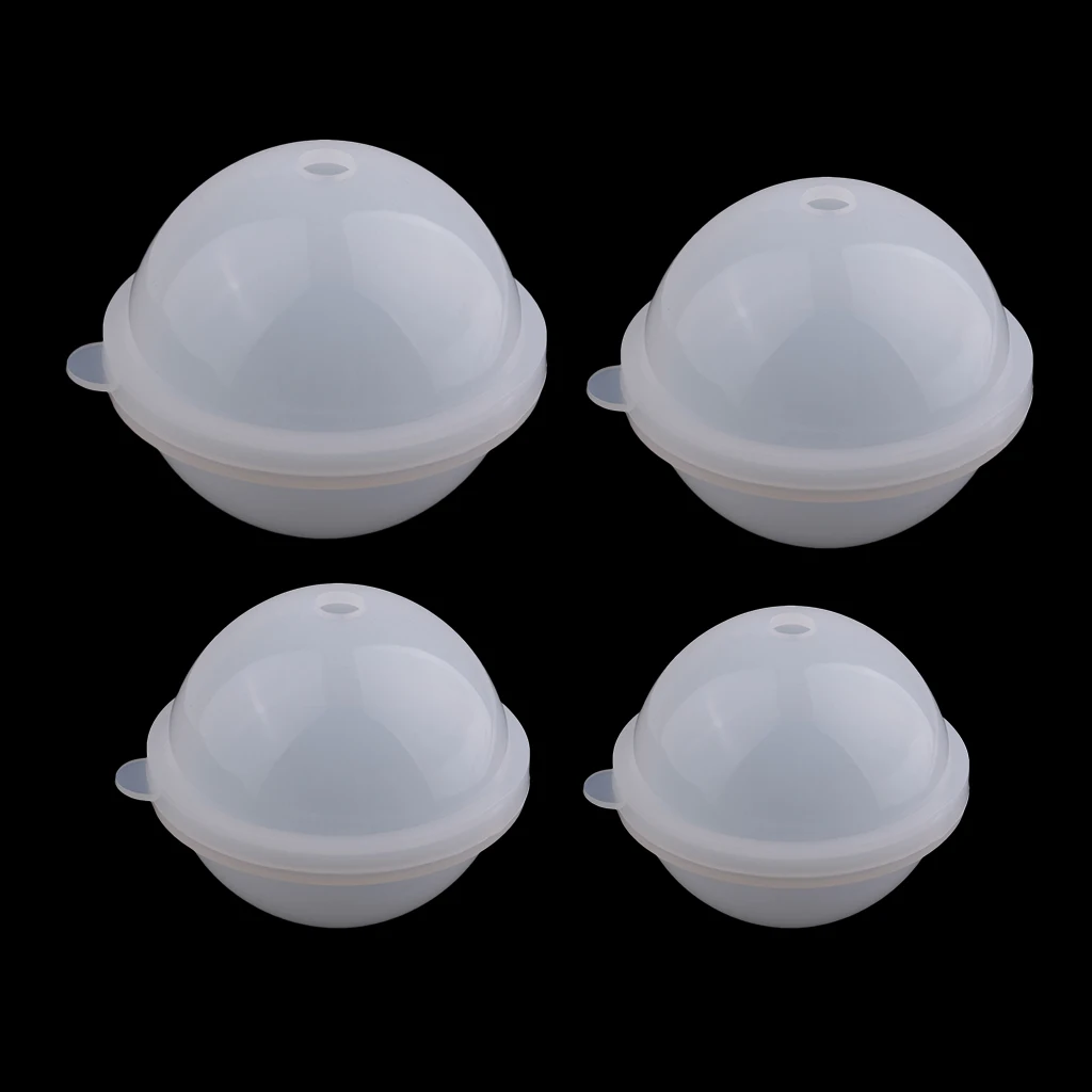 Silicone Balls Mould Epoxy Resin Casting DIY Dried Flower Ornament Jewelry Making Mold Tool -  Large Round Sphere, Multi Size