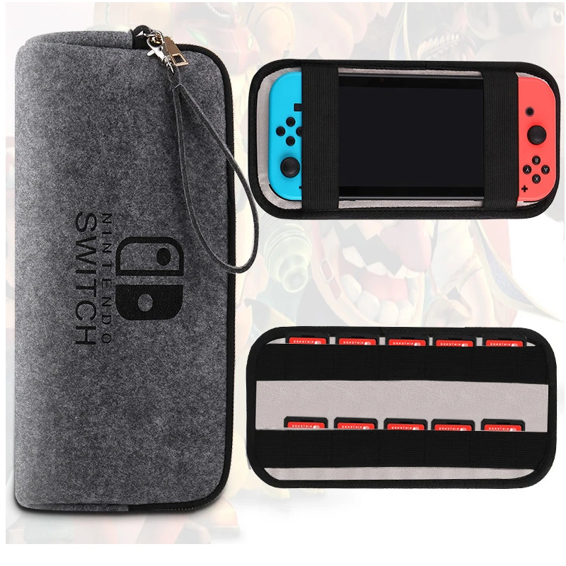 Сумка для хранения для консоли nintendo Switch Pika Чехол Прочный чехол для nintendo NS Switch игровая консоль Войлок сумка аксессуары