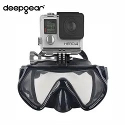 Deepgear оптический маска для подводного плавания одно окно камеры маска трубка Неустранимые Крепление камеры Маска для GoPro Hero действие