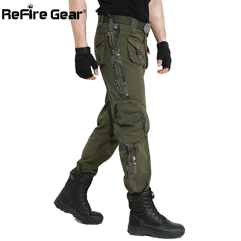 Refire gear армейские военные карго Брюки мужские SWAT мульти карманы хлопок
