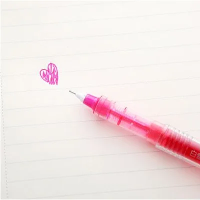 1 шт., высокое качество, прямые жидкие иглы, цветные ручки, гелевые ручки для воды, пластиковые шариковые ручки, школьные канцелярские товары - Цвет: Pink