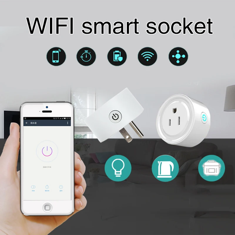 Wi Fi переключатель розетка Смарт мини синхронизация эхо умная вилка для Amazon Alexa