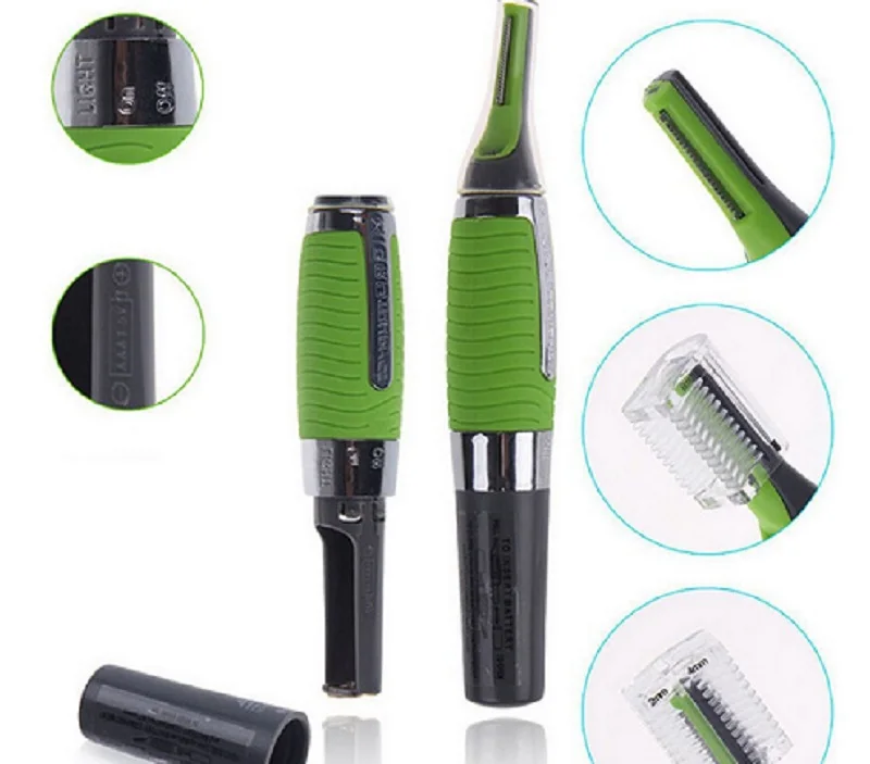 

Micro Precision Eyebrow Ear Nose Trimmer Removal Clipper Shaver Personal Electric Face Care Hair Trimer With LED Light Facial C