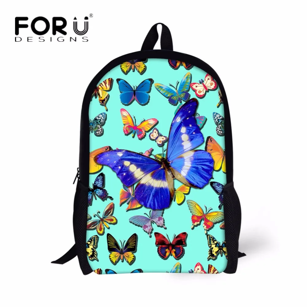 

FORUDESIGNS Fashion Women Casual Backpacks 3D Animal Butterfly Printing School Backpack for Children Student Schoolbags Mochila