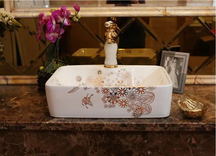 Фарфоровая гардеробная прямоугольная раковина Lavabo с столешницей для ванной