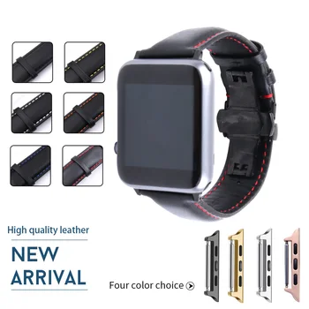 

Italy Calf Genuine Leather Smart Watchband for Apple Watch 38mm 42mm 30mm 44mm iWatch Series 1 2 3 4 Butterfly Buckle Band Strap