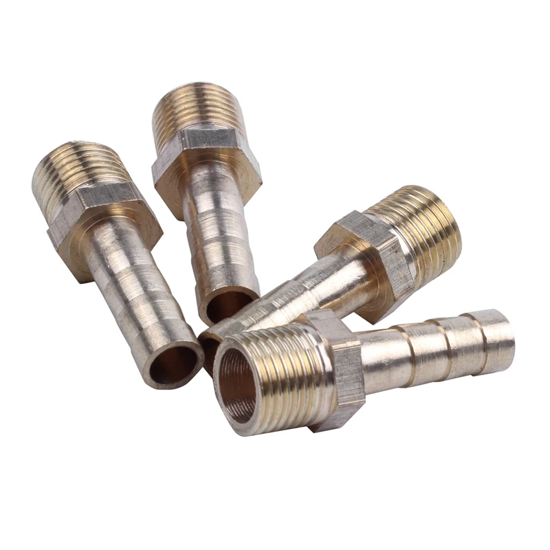 4x Gold 1/8BSP Male Thread Brass Hose Barb Coupler Fitting Connector | Обустройство дома