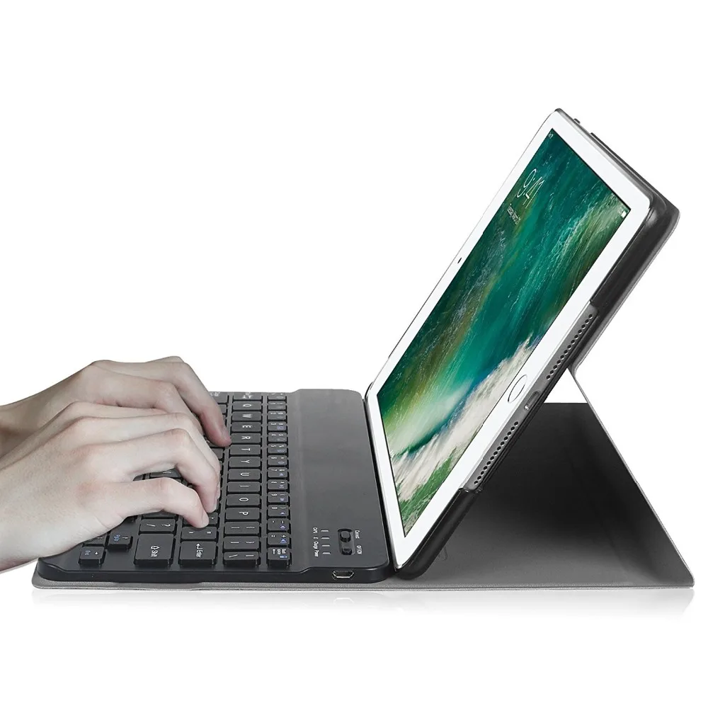 Kemile Портативный кожаный чехол для нового iPad 2017 9 7 дюймовый Беспроводная Bluetooth