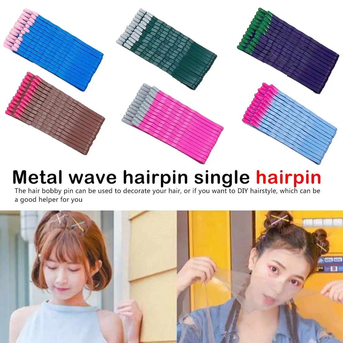 

1 set Women Candy Color Korean Tendency Simple Hairpin Girl Wave Barrette Spiral Side Clip Hair Accessories Hair Styling Tools