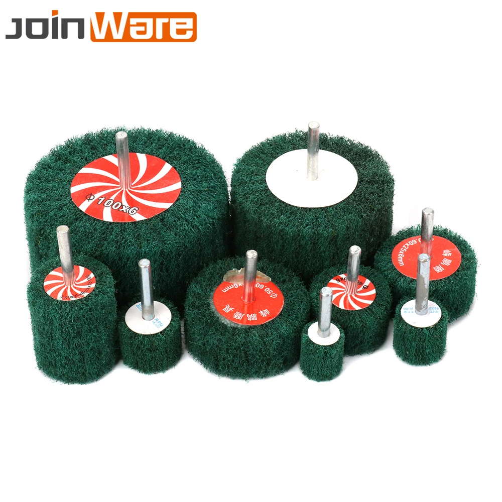 6mm Shank Nylon Abrasive Scouring Grinding Polishing Flap 25~80 Dia Wheel New