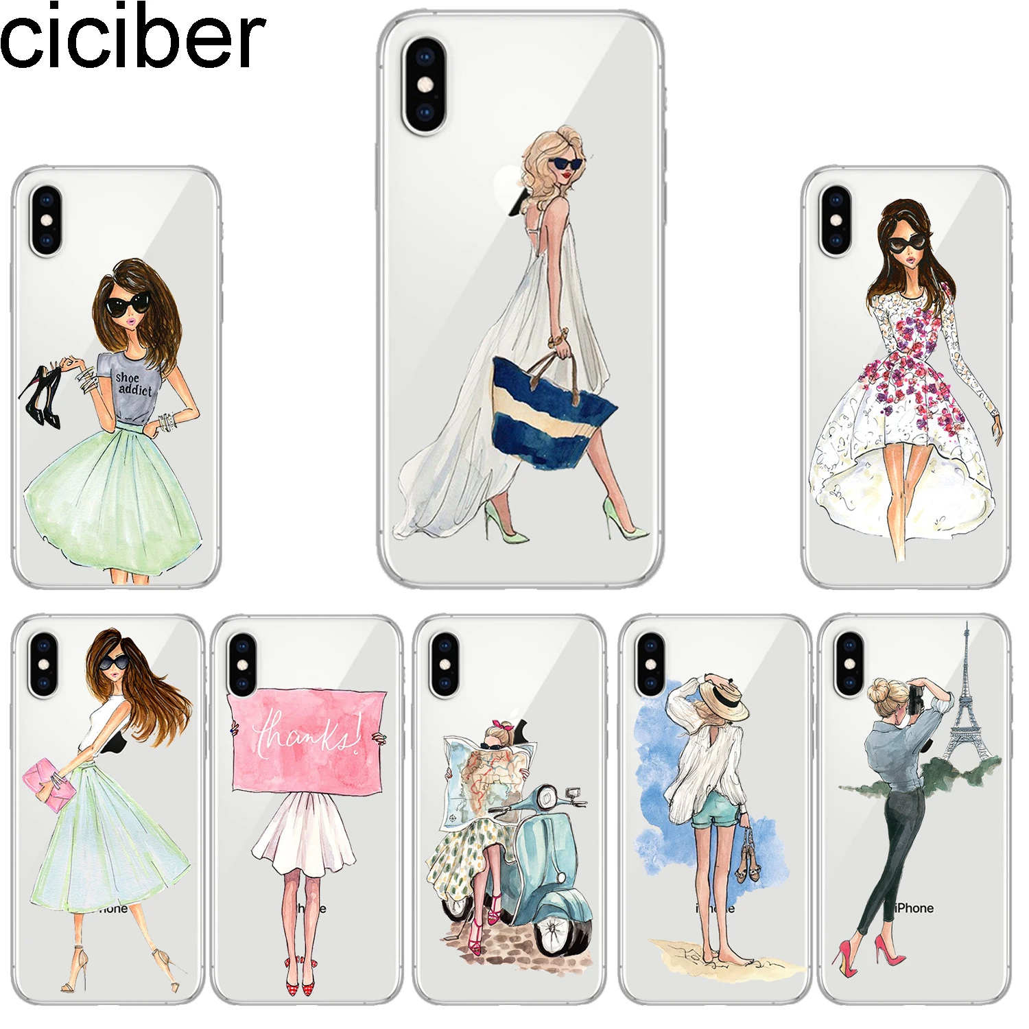 Ciciber чехлы для телефонов IPhone 7 8 6 6s Plus SE 5S X Xs XR XS Max Мягкий чехол из ТПУ 11 Pro 2019 |