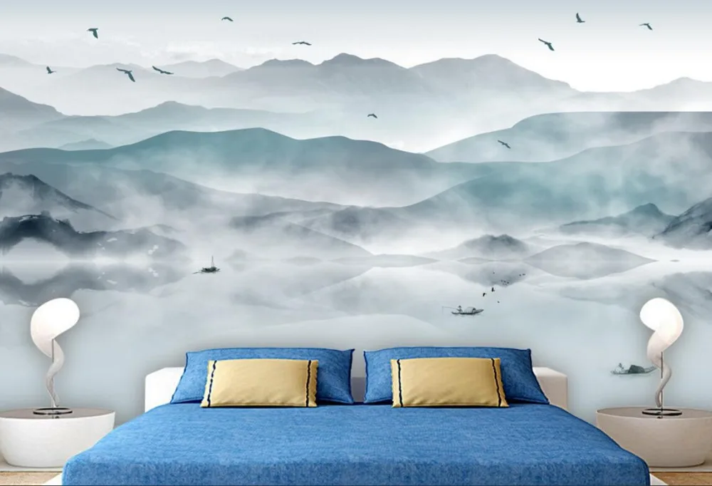Beibehang пользовательские фото обои абстрактные чернила пейзаж живопись Современная гостиная спальня задний план обои для стен 3 d