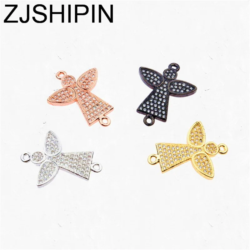 

ZJshipin Fashion Zircon Angel Charms Bracelets/Necklaces/Earrings, Cubic Zirconia DIY Jewelry Accessories Attachment Beads