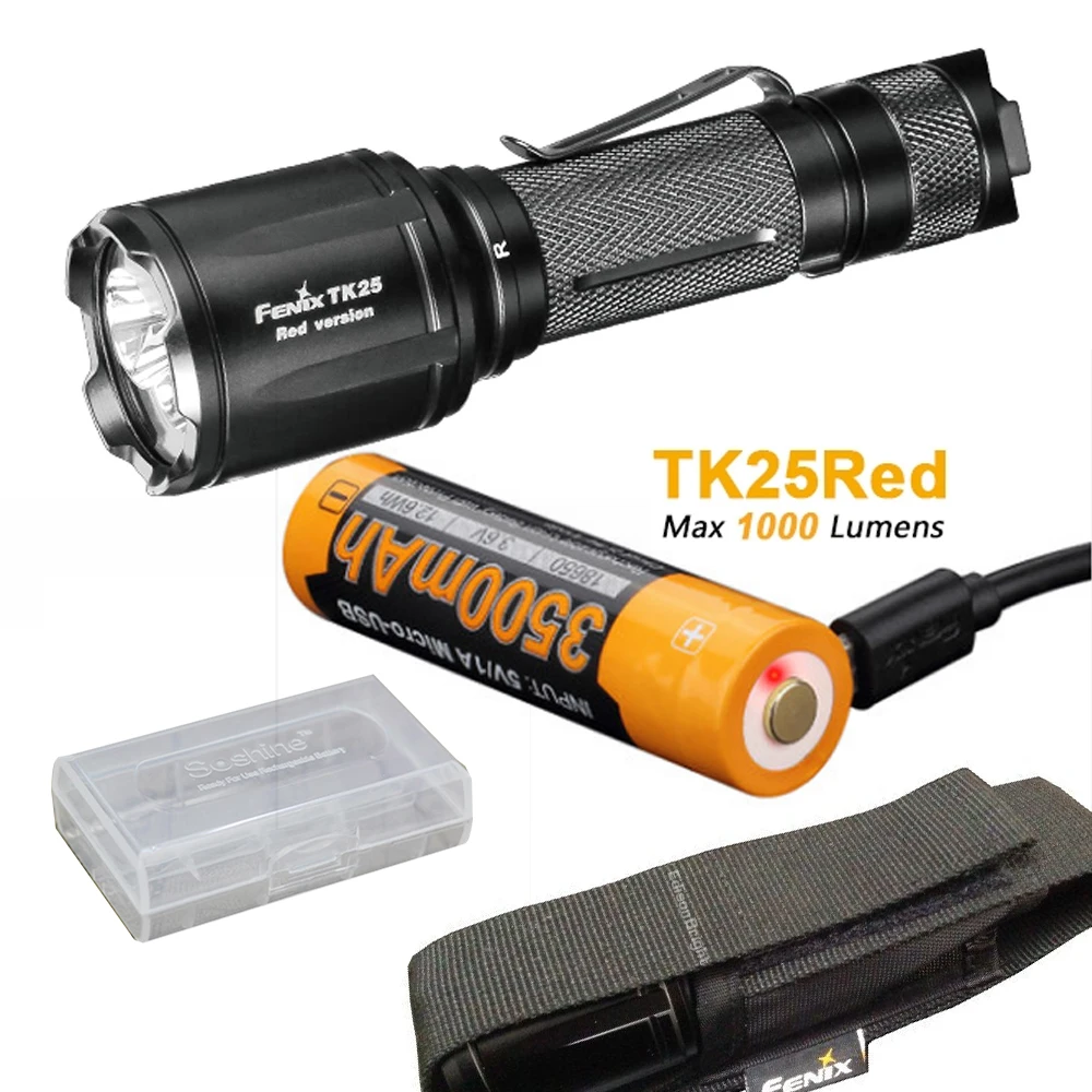 

New Arrival Fenix TK25 Red Version Cree XP-G2 S3 & XP-E2 Red LED's Dual Lighting Hunting Flashlight for Most Tactical Demands