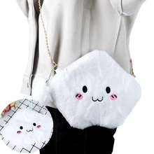 Милые плюшевые облака плечевая сумка сумки для девочек женщин Мини мультфильм искусственного меха облака сумка через плечо, Bolsa Feminina