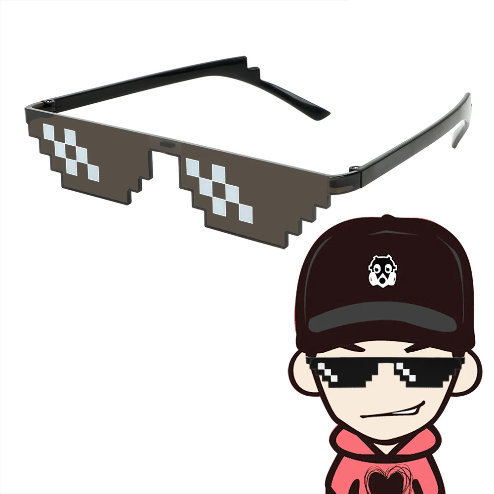 Очки для мотокросса и гонок, мозаичные винтажные забавные очки 3/6 бит MLG, пиксельные солнцезащитные очки с защитой от ультрафиолета