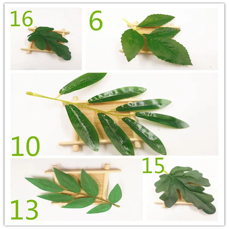 

5 PCS/artificial silk simulation green leaves wedding home decoration DIY garland clip decoration simulation green leaves