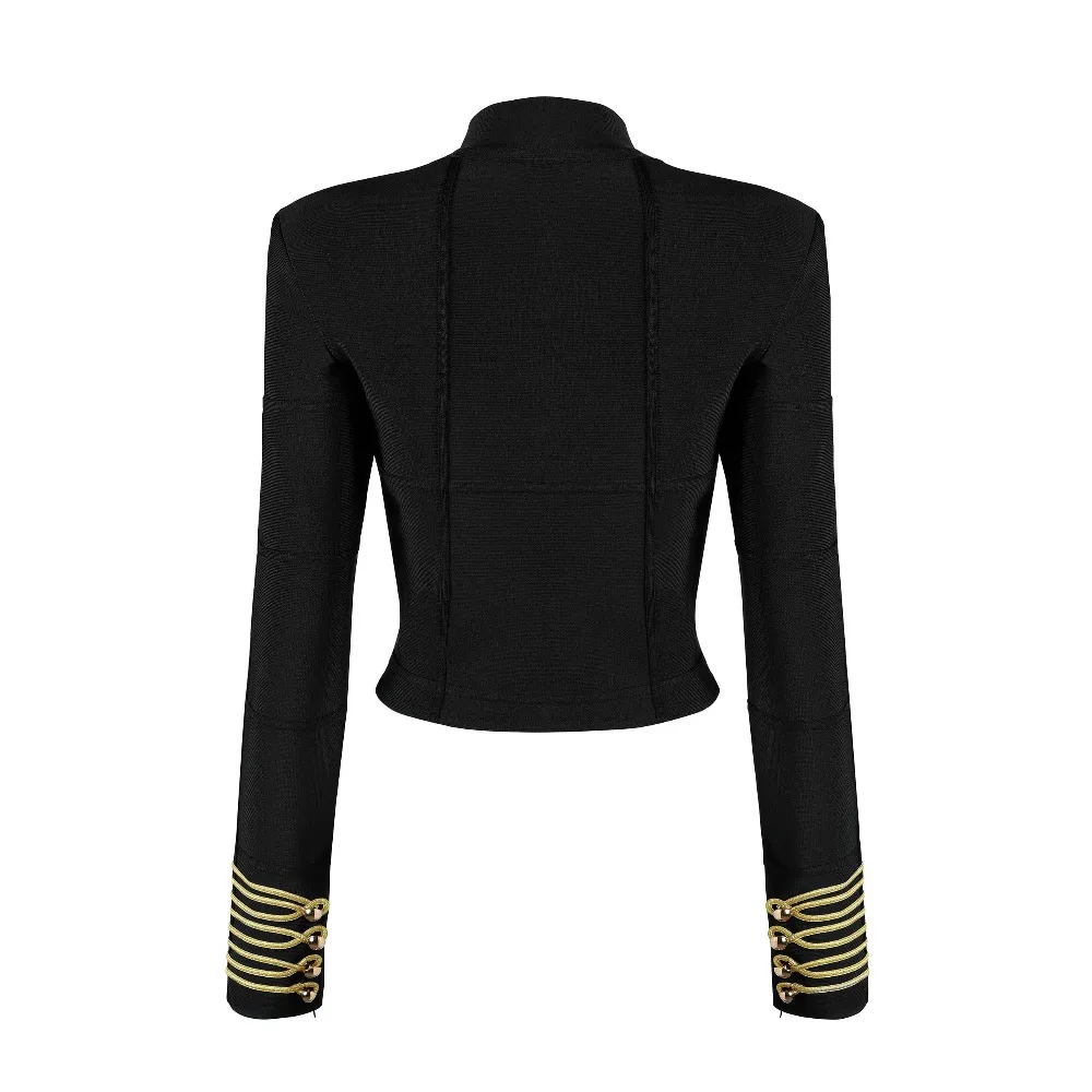 Женская модная сексуальная черная бандажная куртка с длинным рукавом как у знаменитостей, дизайнерские модные бандажные пальто