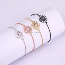 10 шт. ZYZ176-1368 Femme ювелирные изделия микро-Кристалл циркония солнце цветок браслет для женщин девушки Мода Шарм женские браслеты