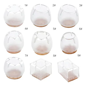 

New 1pcs Silicone Rectangle Square Round Chair Leg Caps Feet Pads Furniture Table Covers Wood Floor Non-Slip Protectors 9 Sizes